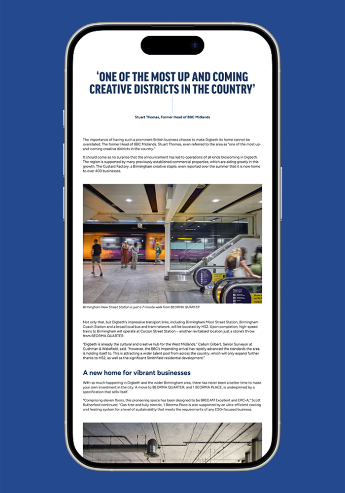 BEORMA QUARTER news story on mobile